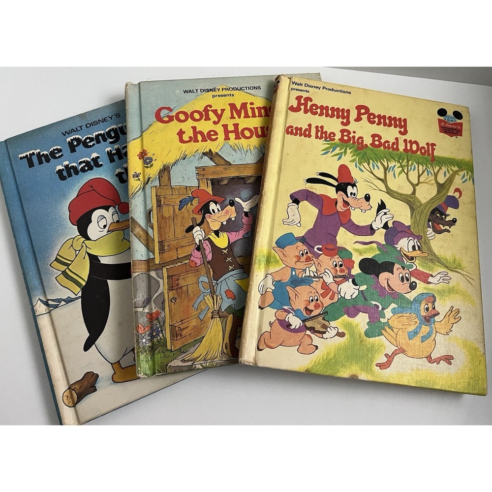 Disney's Wonderful World of Reading Goofy/ Penguin 1970's Lot of 3 VTG